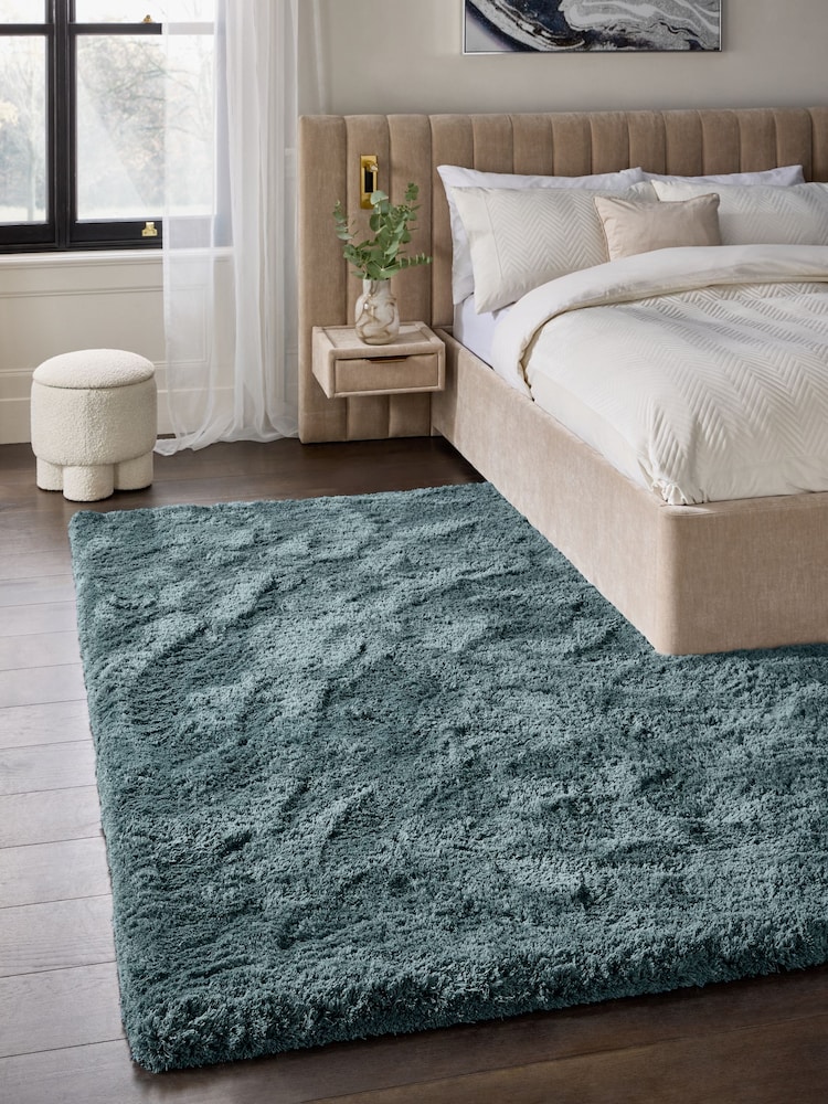 Teal Blue Super Softy Rug - Image 1 of 5