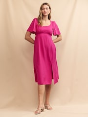 Nobody's Child Pink Plain Midi Dress - Image 1 of 6