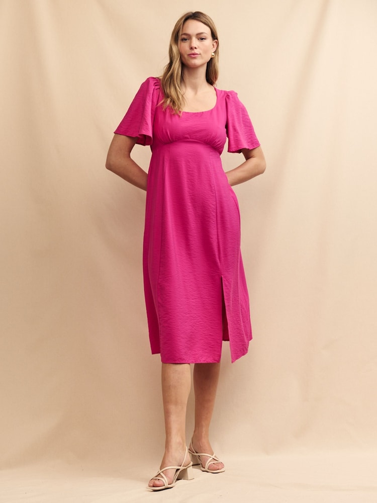 Nobody's Child Pink Plain Midi Dress - Image 1 of 6
