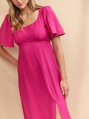 Nobody's Child Pink Plain Midi Dress - Image 4 of 6