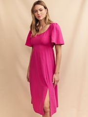Nobody's Child Pink Plain Midi Dress - Image 5 of 6