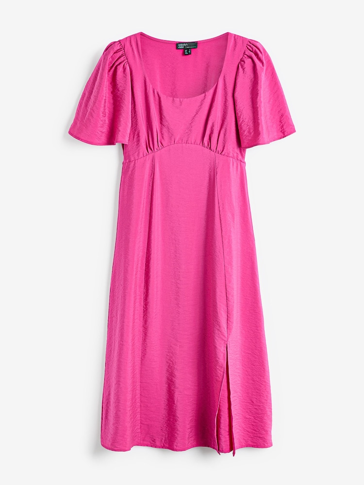 Nobody's Child Pink Plain Midi Dress - Image 6 of 6