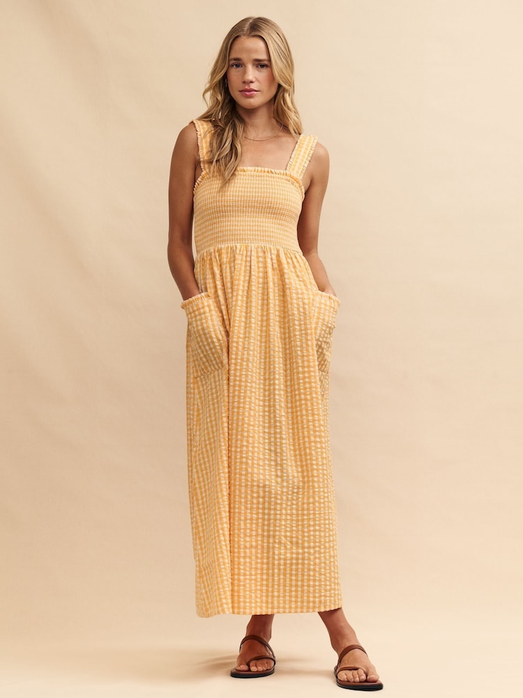 Nobody's Child Yellow Dionne Midaxi Gingham Check Dress - Image 1 of 3