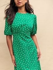 Nobody's Child Green Tallulah Midi ASTA Dress - Image 3 of 4