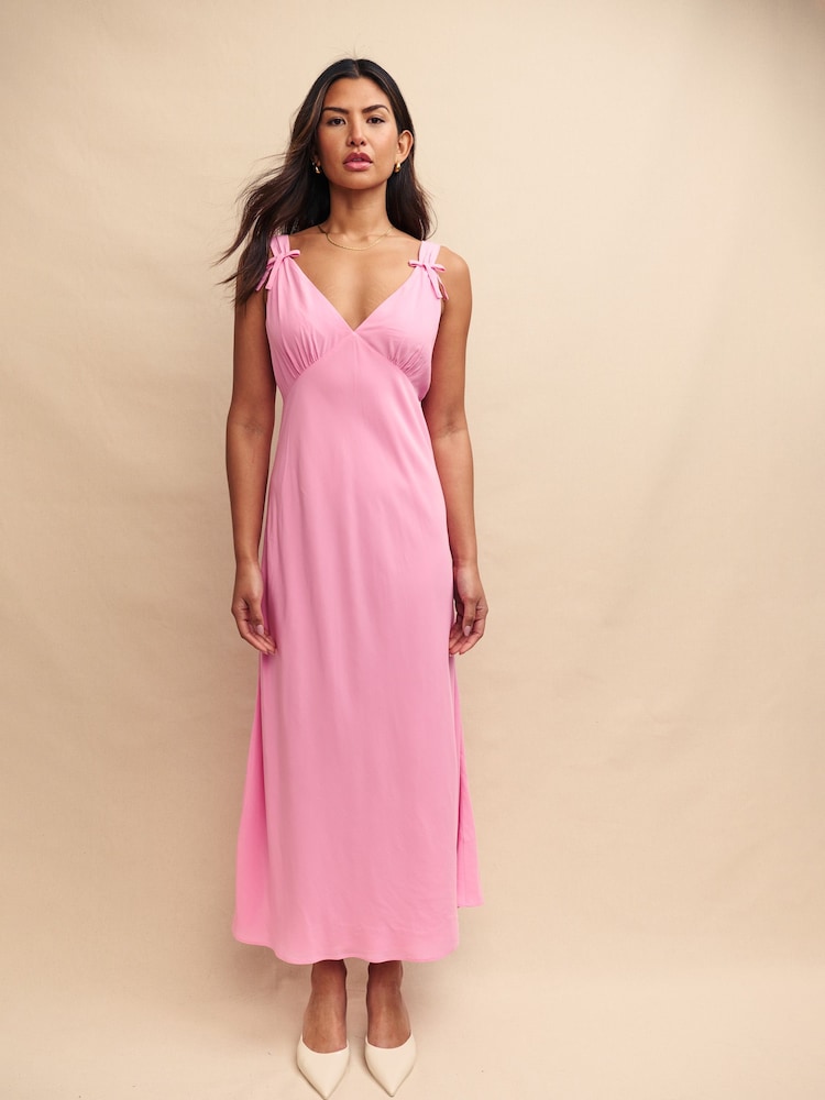 Nobody's Child Pink Hazel Midaxi Plain Dress - Image 1 of 5