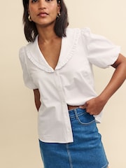 Nobody's Child White 100% Cotton Emmie Blouse - Image 4 of 5
