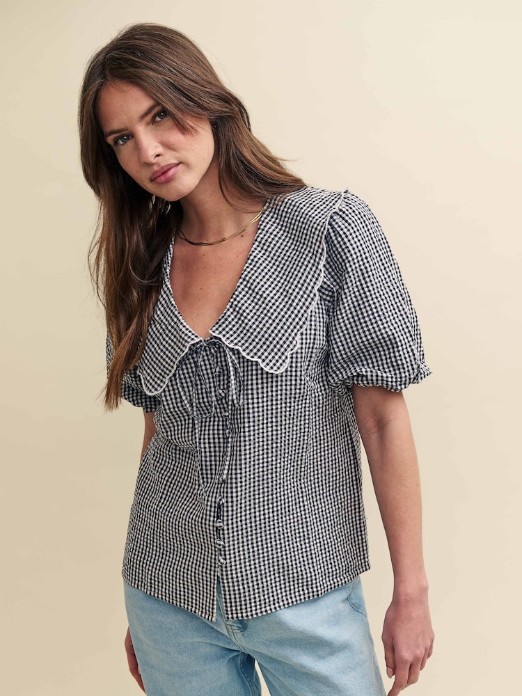 Nobody's Child Black Birdie 100% Cotton Blouse - Image 1 of 5