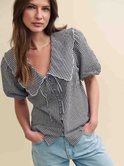 Nobody's Child Black Birdie 100% Cotton Blouse - Image 4 of 5