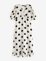 Nobody's Child White Midaxi Delilah Willow Spot Dress - Image 6 of 6