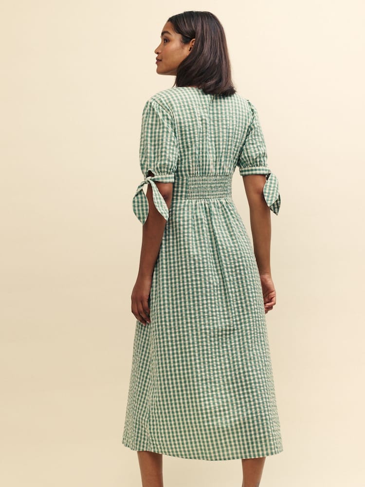 Nobody's Child Green Gingham Check Alexis Midi Dress - Image 2 of 5
