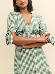 Nobody's Child Green Gingham Check Alexis Midi Dress - Image 4 of 5