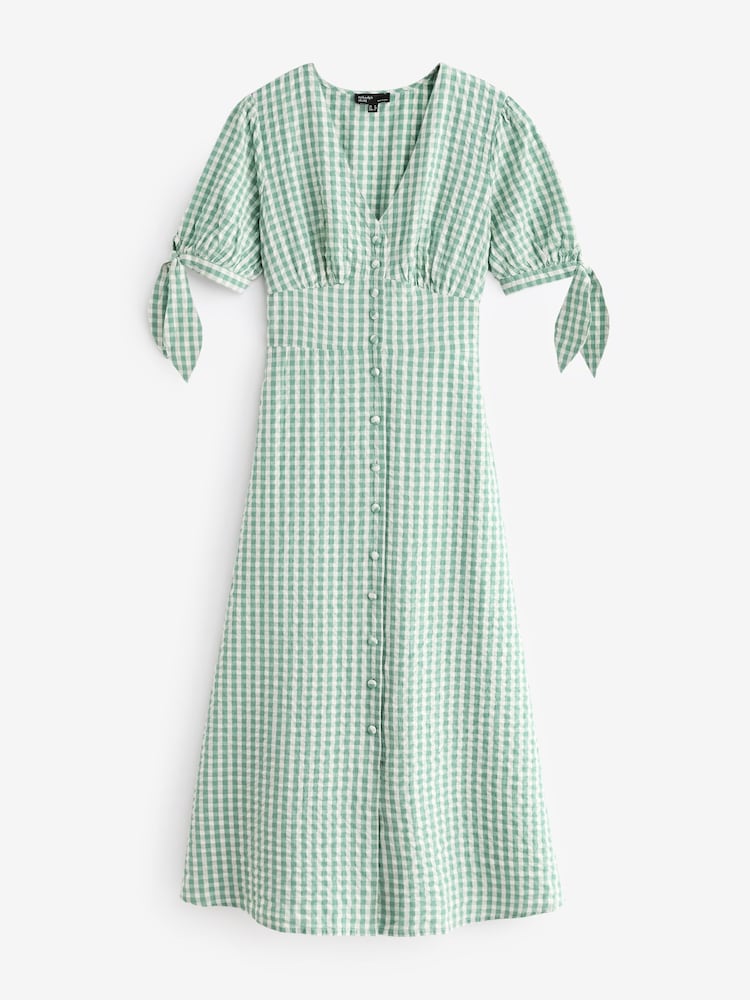 Nobody's Child Green Gingham Check Alexis Midi Dress - Image 5 of 5
