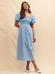 Nobody's Child Blue Beau Midi Edie Ditsy Dress - Image 1 of 5