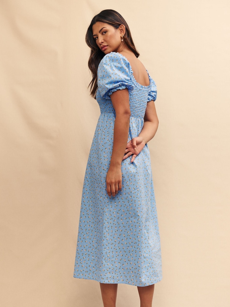 Nobody's Child Blue Beau Midi Edie Ditsy Dress - Image 2 of 5