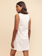Nobody's Child White Pinny Piper Plain Mini Dress - Image 2 of 5
