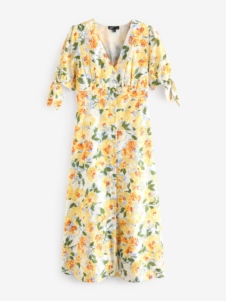 Nobody's Child Yellow Plain Alexis Midi Dress - Image 5 of 5