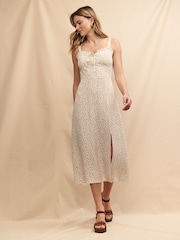 Nobody's Child White Midi Lucia Remmie Ditsy Dress - Image 1 of 5
