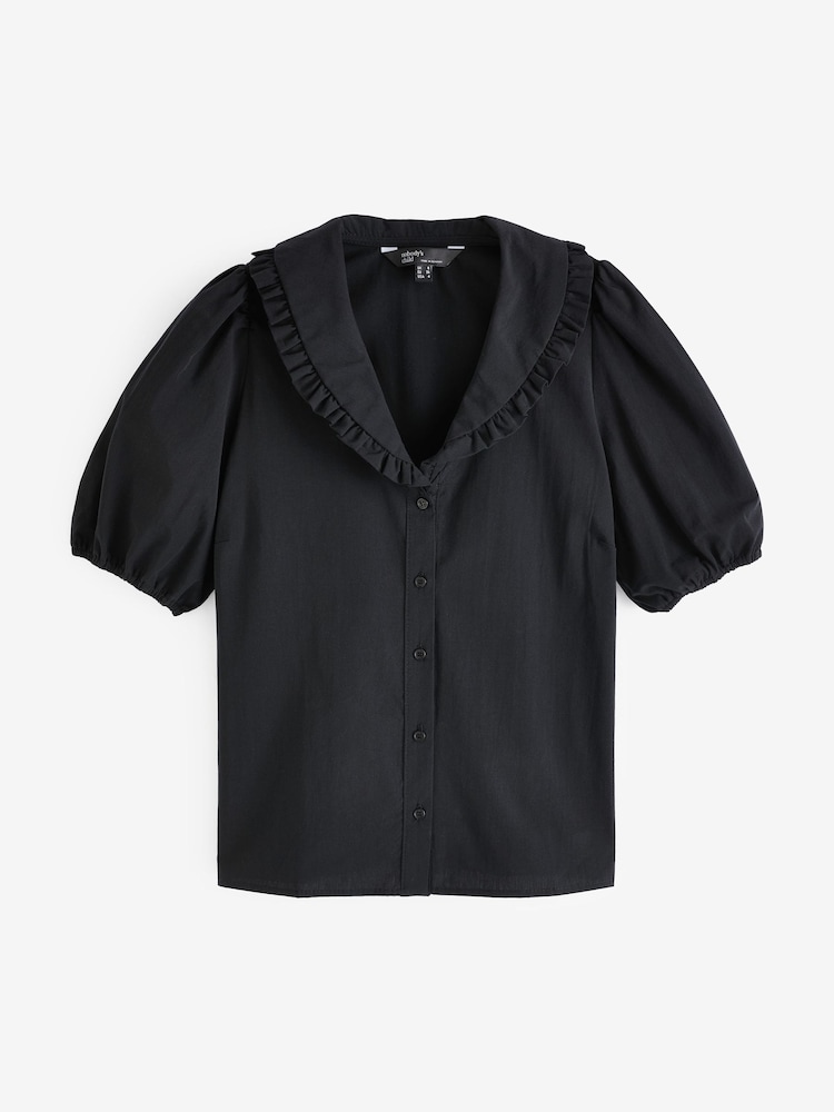 Nobody's Child Black 100% Cotton Emmie Blouse - Image 5 of 5 Nobody's Child Black 100% Cotton Emmie Blouse - Image 5 of 5