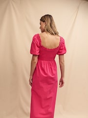 Nobody's Child Pink Beau Midi Plain Dress - Image 2 of 4