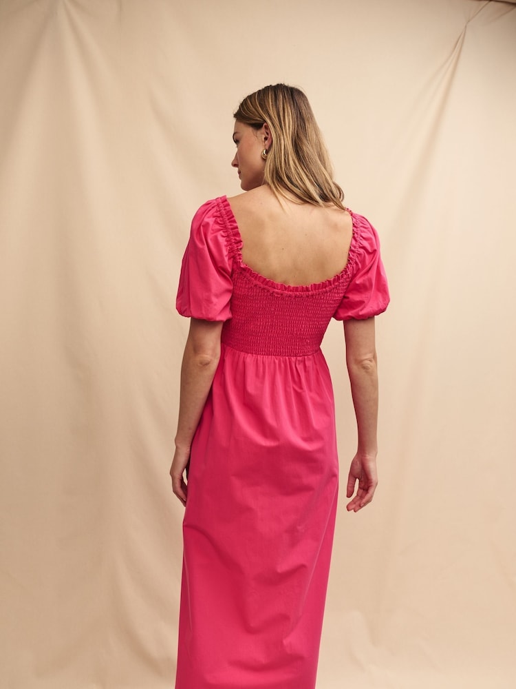 Nobody's Child Pink Beau Midi Plain Dress - Image 2 of 4