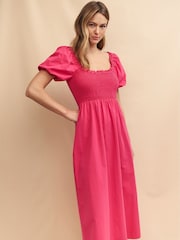 Nobody's Child Pink Beau Midi Plain Dress - Image 4 of 4