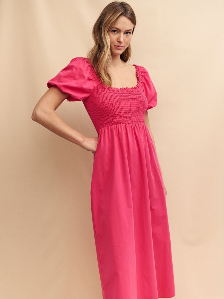 Nobody's Child Pink Beau Midi Plain Dress - Image 4 of 4