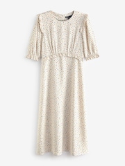 Nobodys Child Felicia Midi Remmie Ditsy White Dress - Image 5 of 5