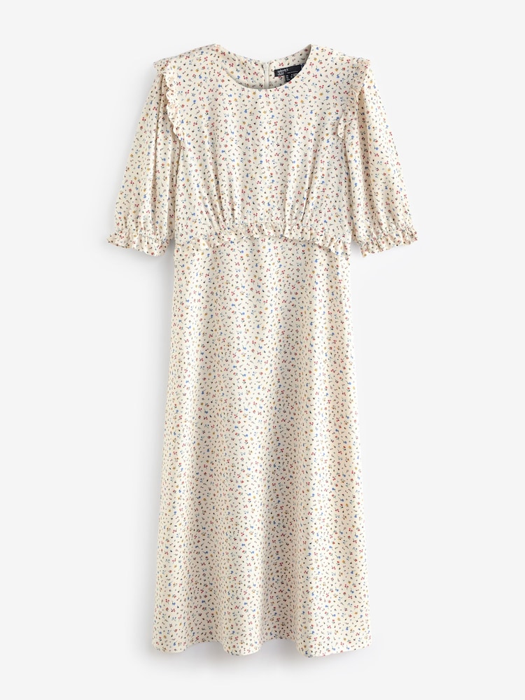 Nobodys Child Felicia Midi Remmie Ditsy White Dress - Image 5 of 5