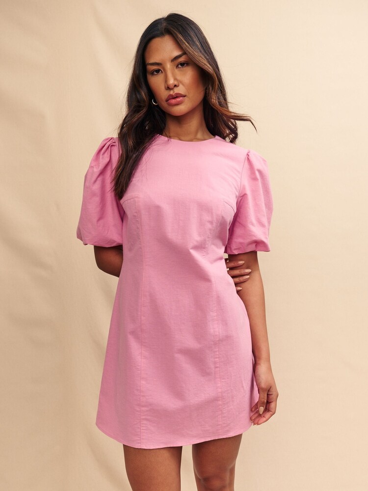 Nobody's Child Pink Bryony Plain Mini Dress - Image 1 of 5