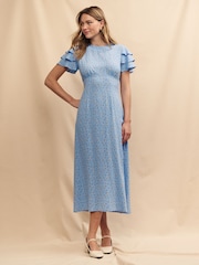 Nobody's Child Blue Fatima Midi Dress - Image 1 of 5
