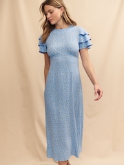 Nobody's Child Blue Fatima Midi Dress - Image 4 of 5