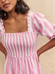 Nobody's Child Pink Elsa Stripe Midi Dress - Image 4 of 5
