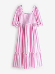 Nobody's Child Pink Elsa Stripe Midi Dress - Image 5 of 5