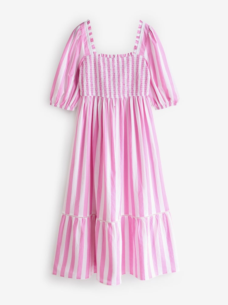Nobody's Child Pink Elsa Stripe Midi Dress - Image 5 of 5