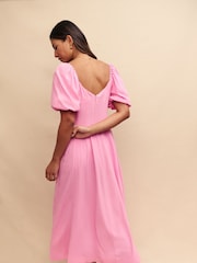 Nobody's Child Pink Peony Chiffon Plain Midaxi Dress - Image 3 of 6