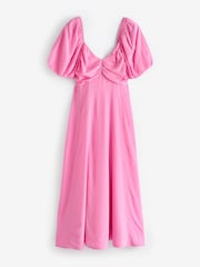 Nobody's Child Pink Peony Chiffon Plain Midaxi Dress - Image 6 of 6