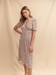 Nobody's Child Pink Alexa Midi Dress - Image 1 of 4