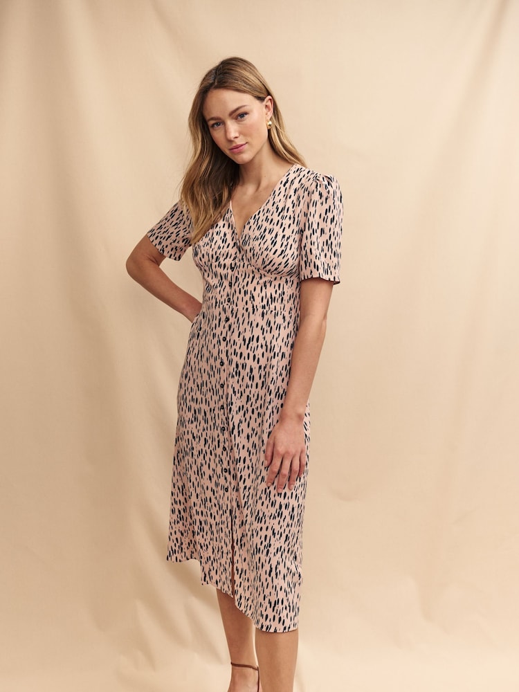 Nobody's Child Pink Alexa Midi Dress - Image 1 of 4