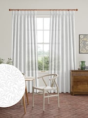 William Morris At Home Chalk Willow Bough Sheer Made To Measure Curtains - Image 1 of 5