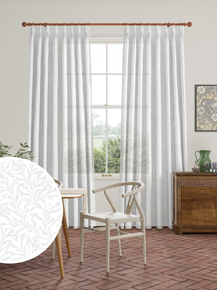 William Morris At Home Chalk Willow Bough Sheer Made To Measure Curtains - Image 1 of 5 William Morris At Home Chalk Willow Bough Sheer Made To Measure Curtains - Image 1 of 5
