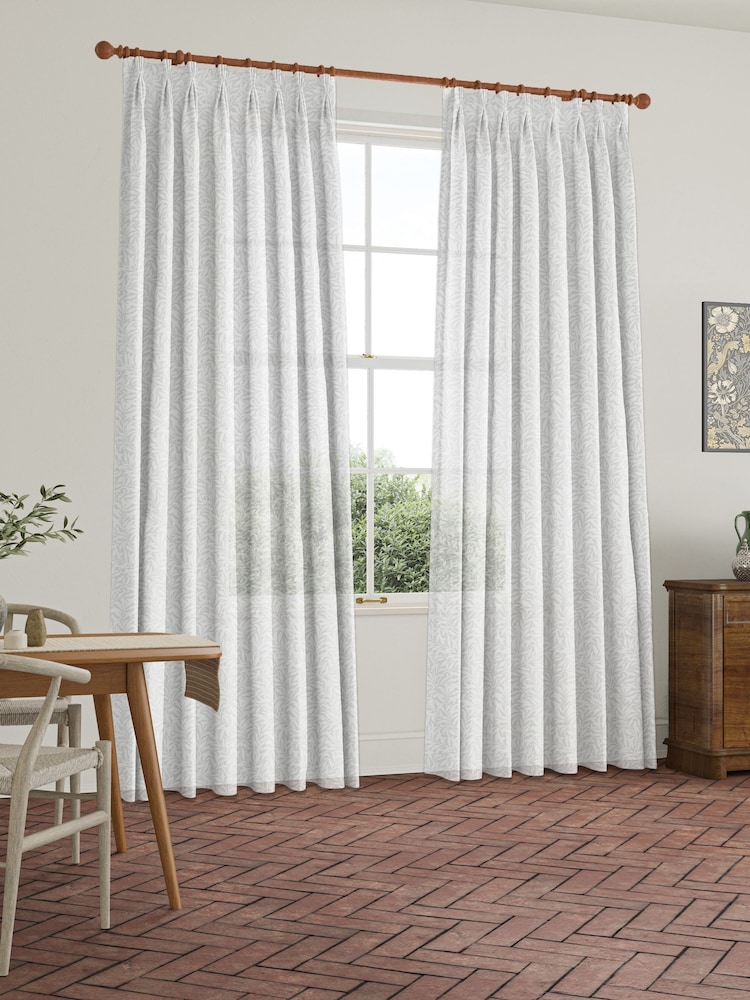 William Morris At Home Chalk Willow Bough Sheer Made To Measure Curtains - Image 2 of 5 William Morris At Home Chalk Willow Bough Sheer Made To Measure Curtains - Image 2 of 5