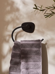 Black Organic Pebble Towel Rail Ring - Image 1 of 5