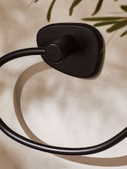 Black Organic Pebble Towel Rail Ring - Image 3 of 5