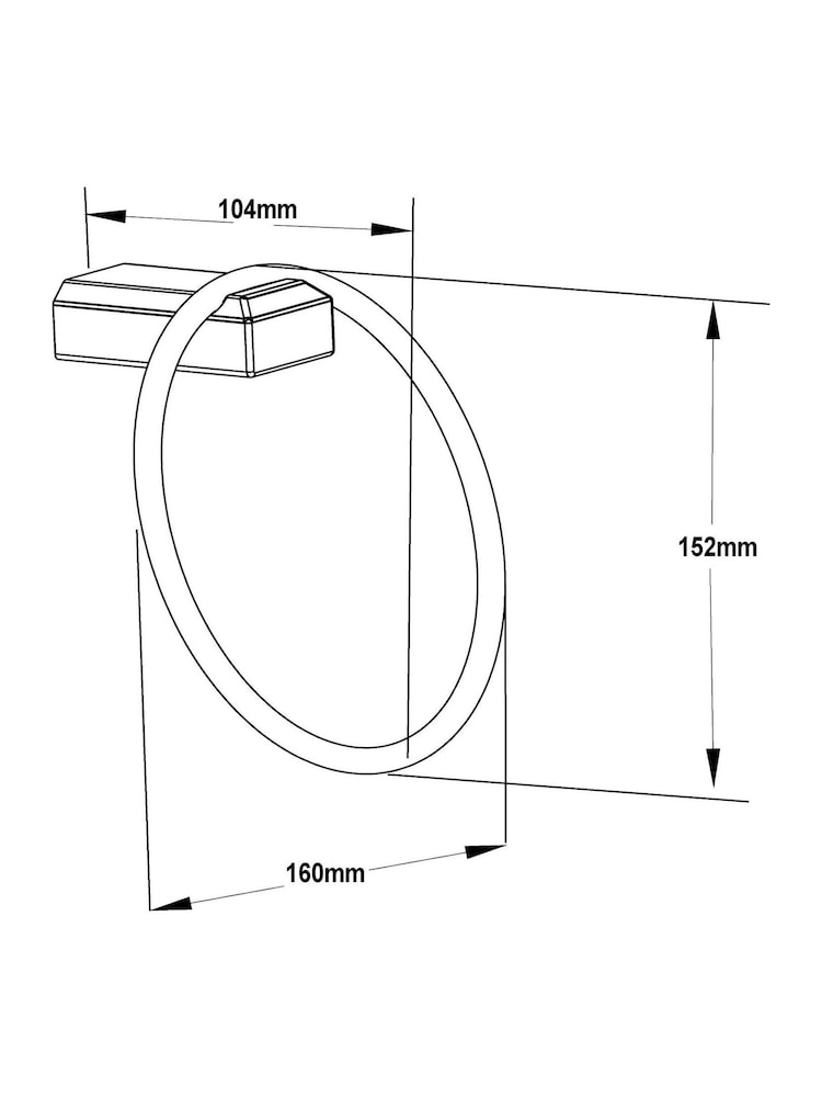 Black Moderna Towel Rail Ring - Image 4 of 4