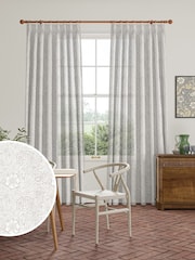 William Morris At Home Cobble Marigold Sheer Made To Measure Curtains - Image 1 of 5