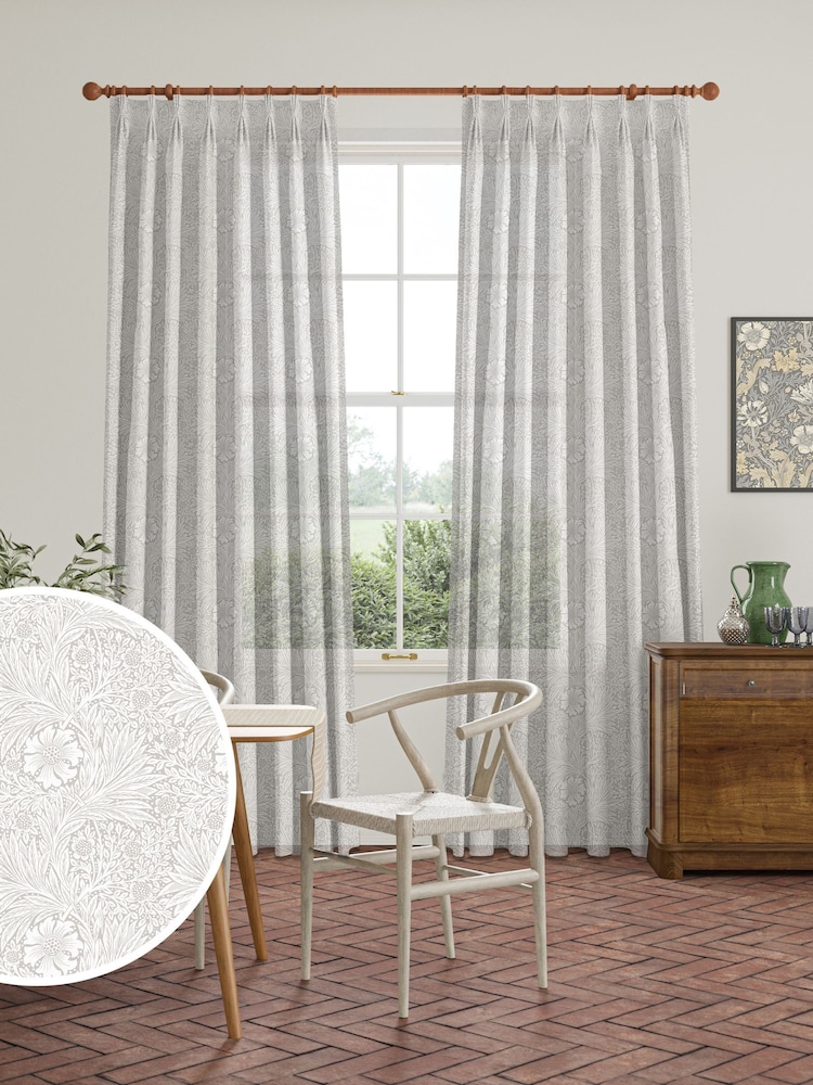 William Morris At Home Cobble Marigold Sheer Made To Measure Curtains - Image 1 of 5 William Morris At Home Cobble Marigold Sheer Made To Measure Curtains - Image 1 of 5