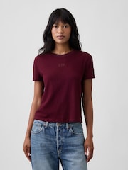 Burgund - Gap Authentic Shrunken Logo T-Shirt - Bild 1 von 4