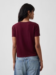 Burgund - Gap Authentic Shrunken Logo T-Shirt - Bild 2 von 4