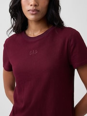 Burgund - Gap Authentic Shrunken Logo T-Shirt - Bild 4 von 4