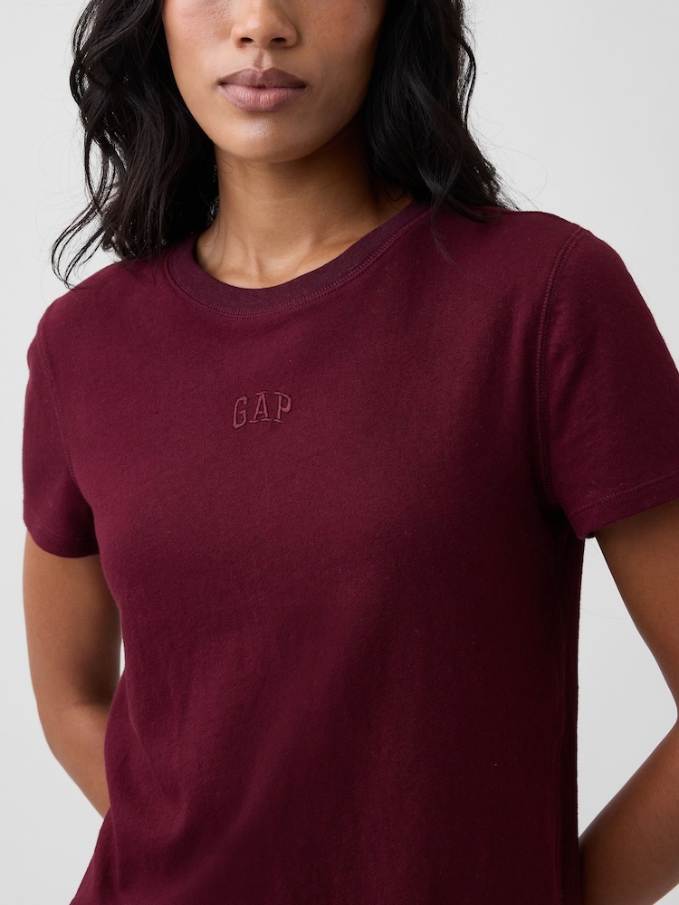 Burgund - Gap Authentic Shrunken Logo T-Shirt - Bild 4 von 4
